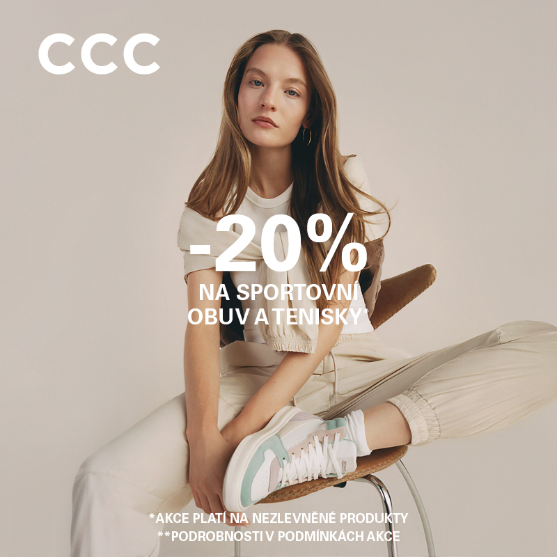 SPORTOVNÍ týden v CCC! -20% na VŠECHNY nezlevněné sportovní boty nebo tenisky.